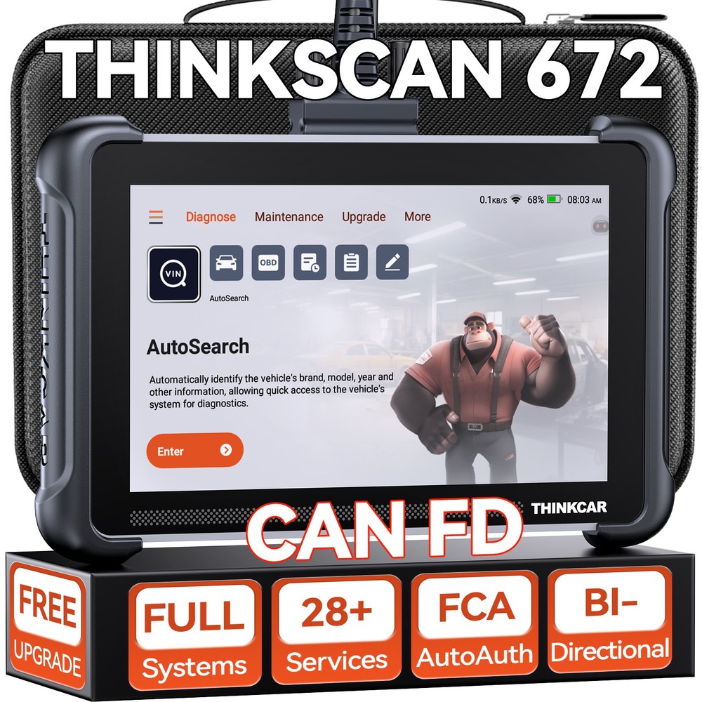 ThinkScan 672 Full OBD2 Scanner Car System Diagnostic Tool 28+Reset W/ Endoscope
