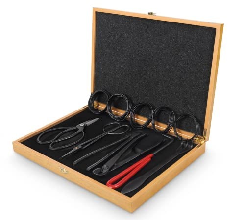 12PCS Heavy Duty Bonsai Tools Set - Pruning Shears, Concave Cutter, Wire Rolls &