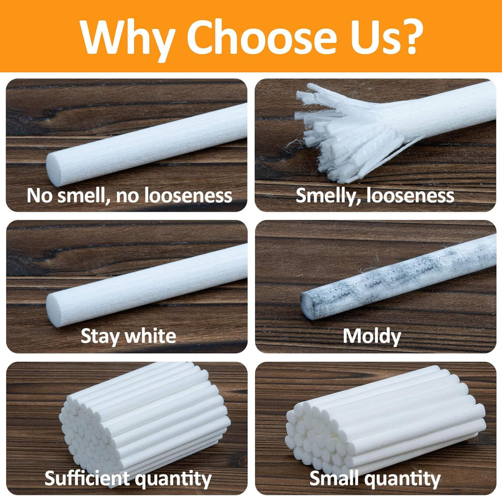 60PCS Humidifier Stick Filter Refill - Mini Air Diffuser Pure Wicks Refill Cotto