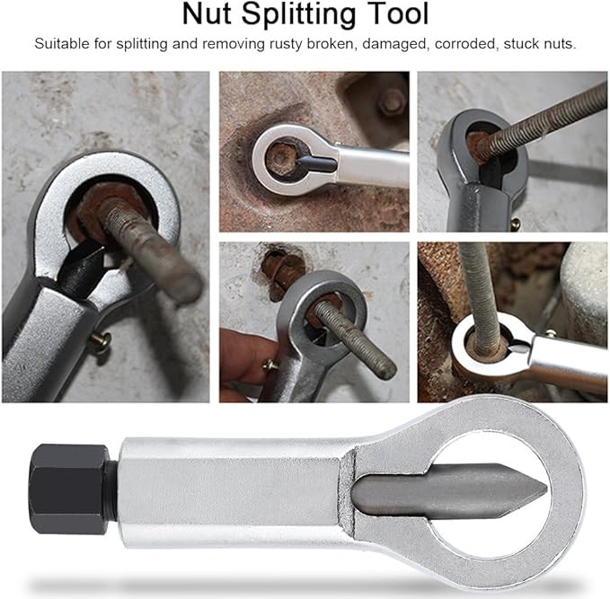 4PCS Nut Splitter Breaker 9-27mm Nut Remover Extractor Adjustable Cracker Tools