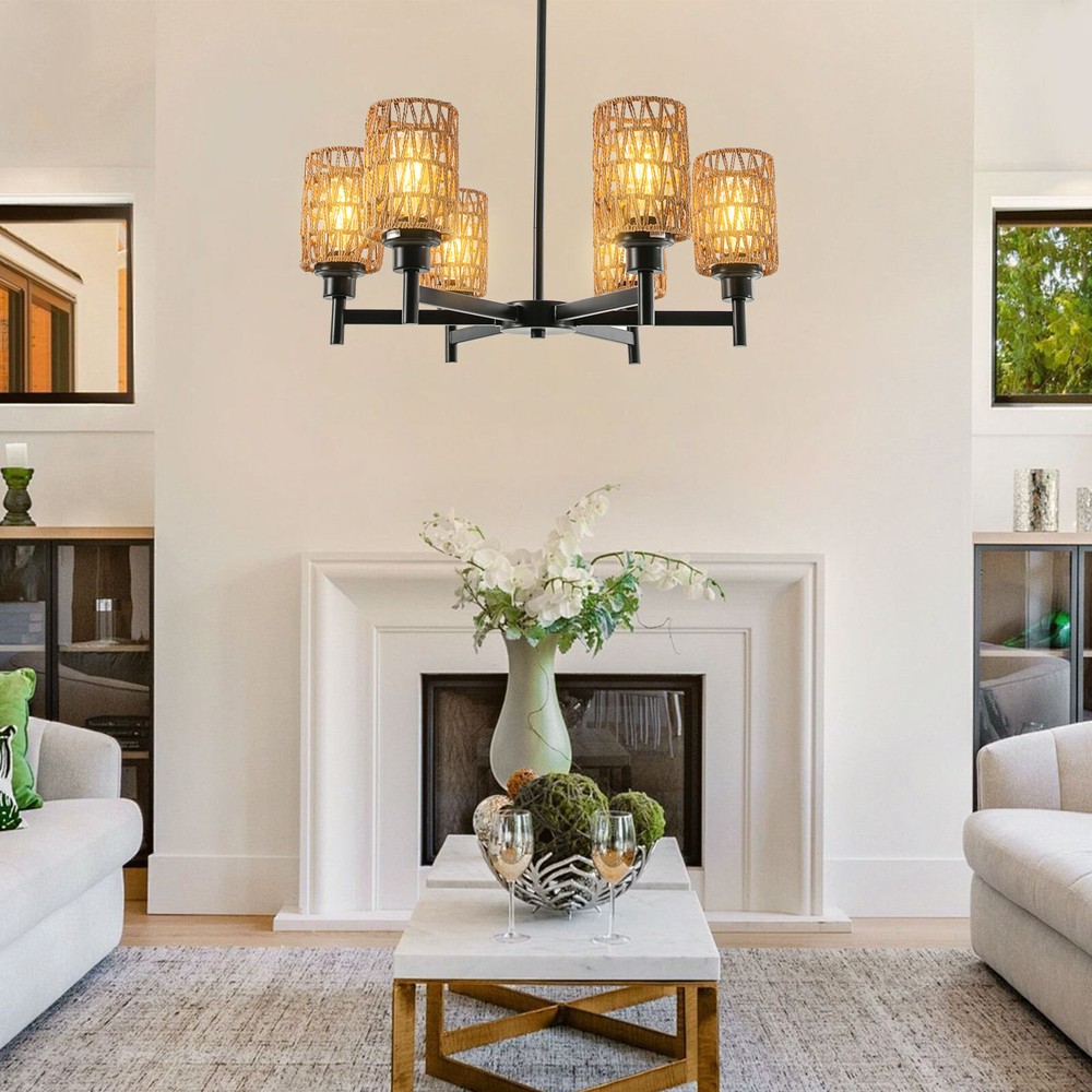 Modern Ceiling Light Chandelier 6-Head Pendant Lighting Ceiling Dimmable