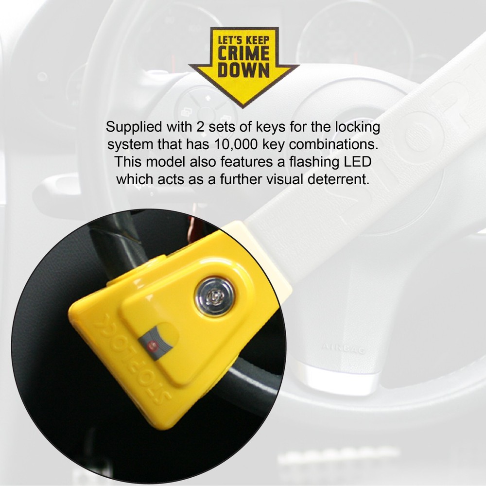 Stoplock Original Steering Wheel Lock for Vauxhall Ampera 2011 to 2015