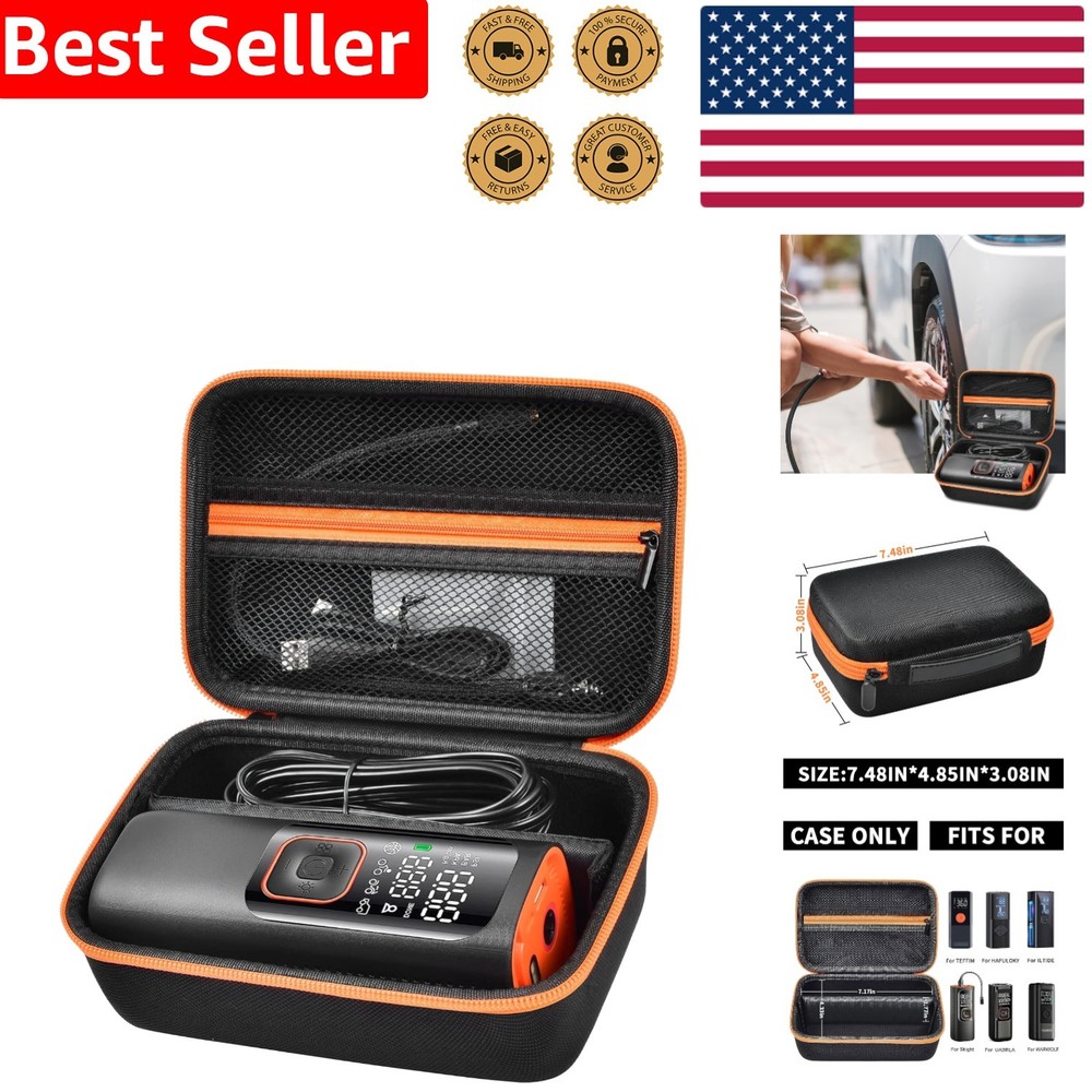 Portable Air Compressor Storage Case with Adjustable Dividers - Black Elegance