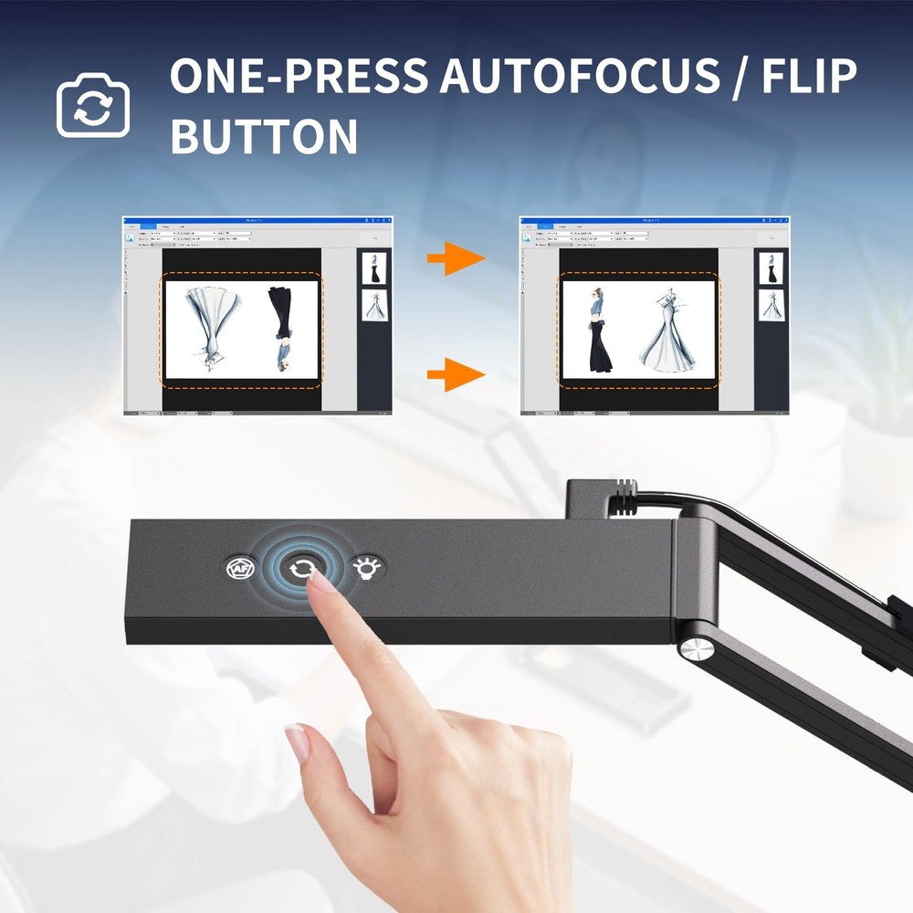 4K USB Book Document Camera & Webcam with Built-in Microphone & AutoFocus, US...