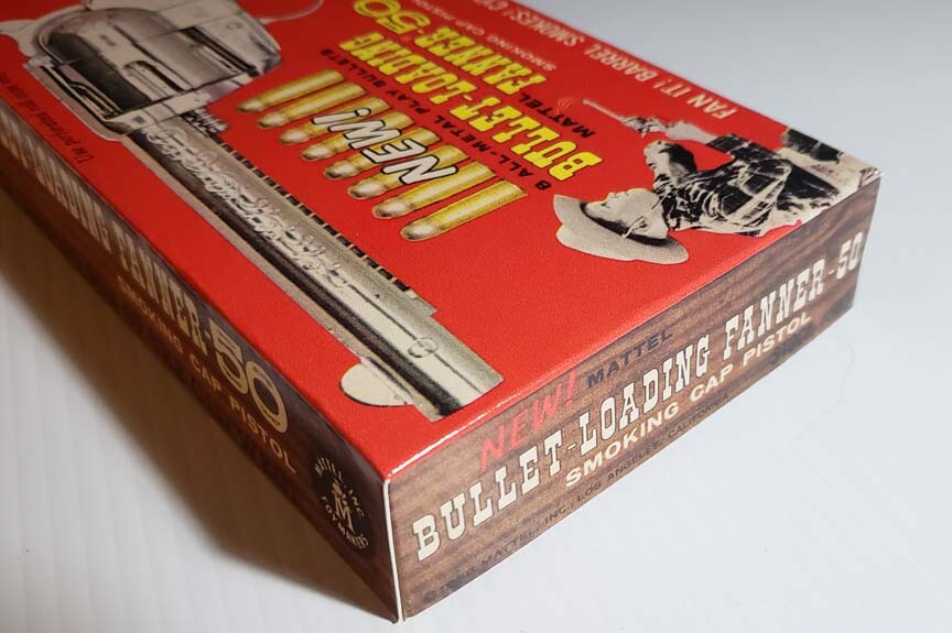 Mattel Fanner 50 Empty Box for Pistol 1958 Type Read cousin to Shootin Shell