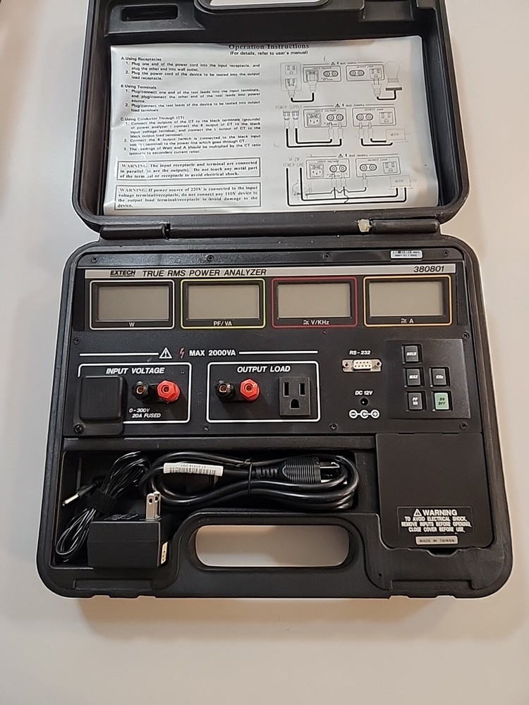 EXTECH 380801 TRUE RMS SINGLE PHASE POWER ANALYZER
