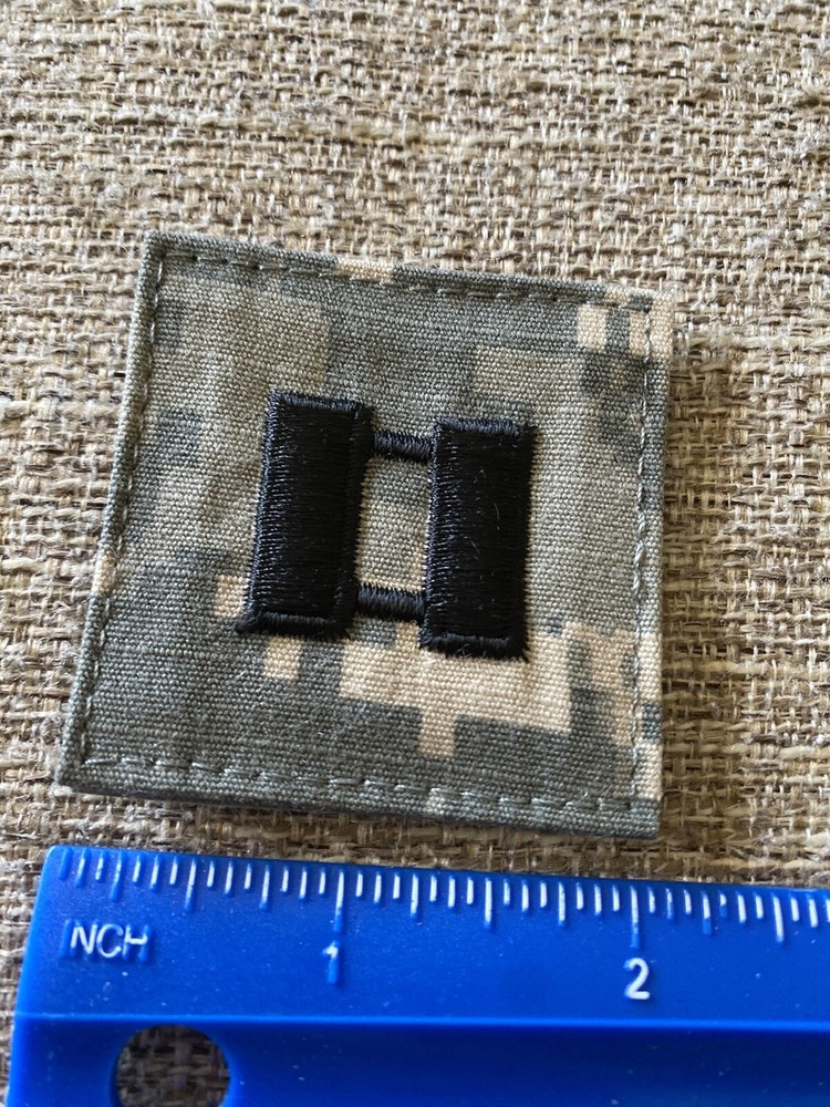 US Army Captain CPT O-3 Rank ACU Hook / Loop Pattern Military Patch INV6574