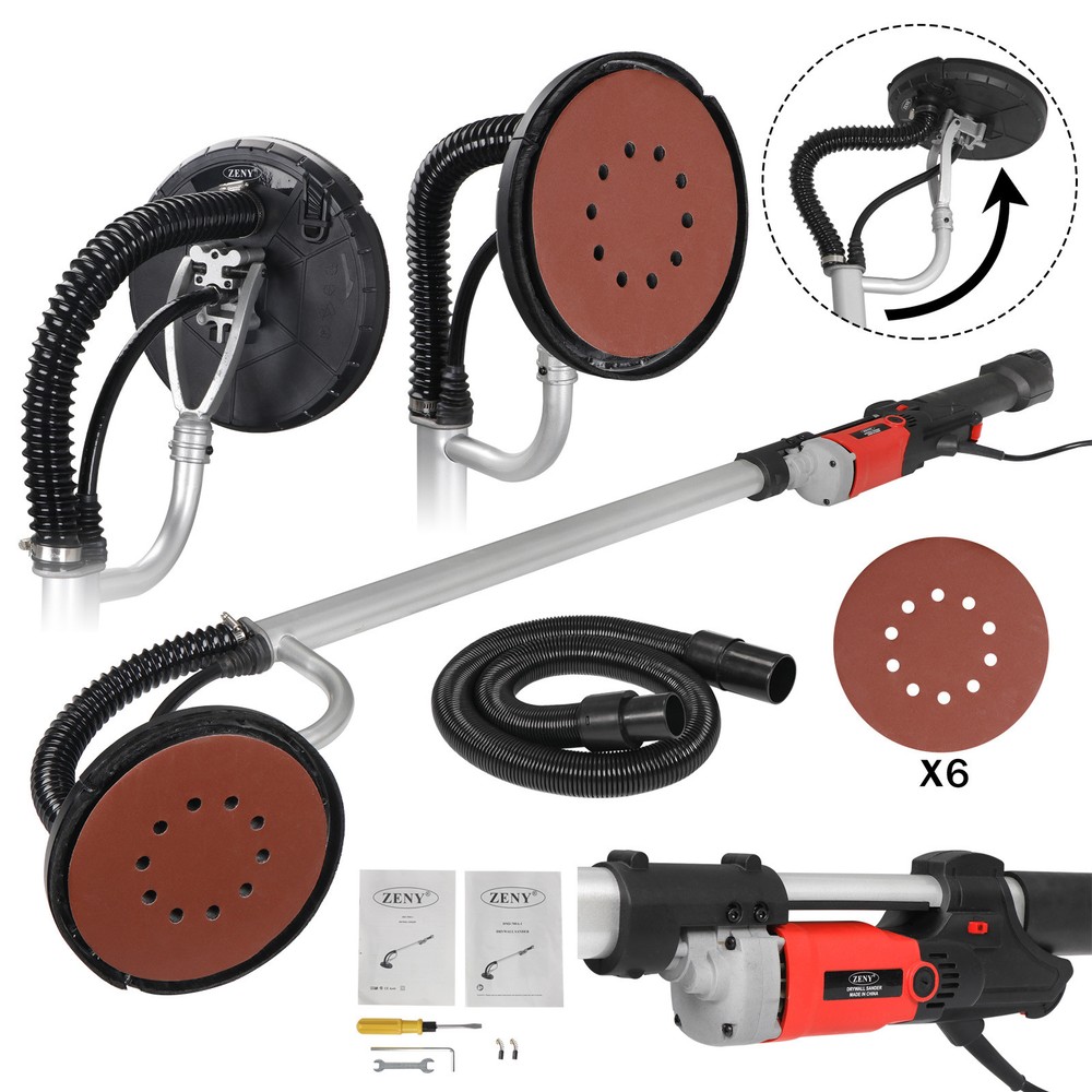 Electric Drywall Sander Adjustable Variable Speed Control With Sanding Pad 800W