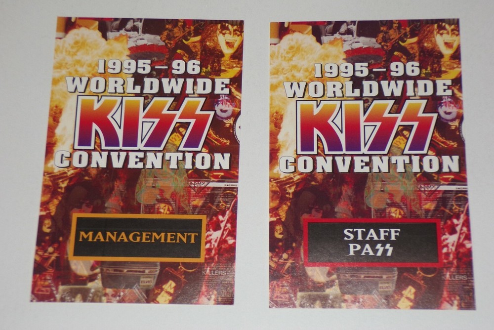 KISS Laminate Pass 2x INSERTS Unplugged Convention Concert Tour 1995 Vintage