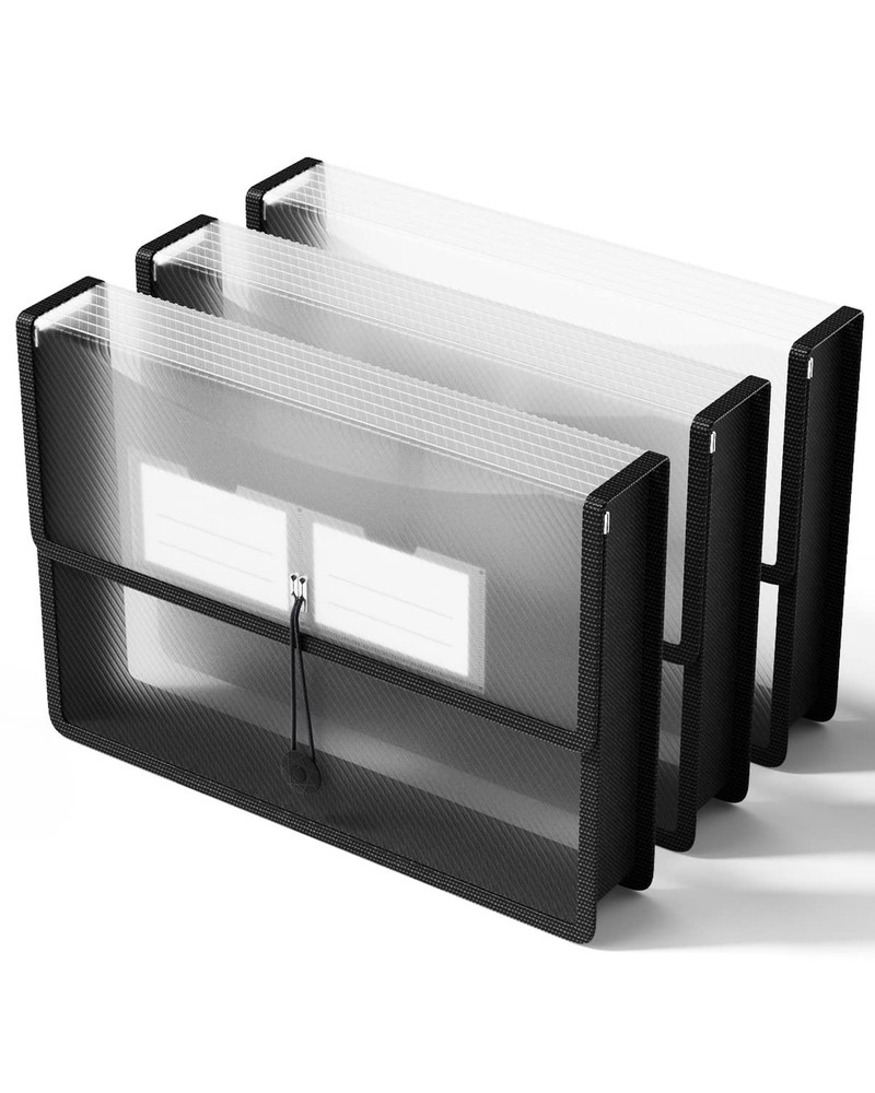 ThinkTex Plastic Expanding File Folders, Transparent Envelopes with Elastic C...
