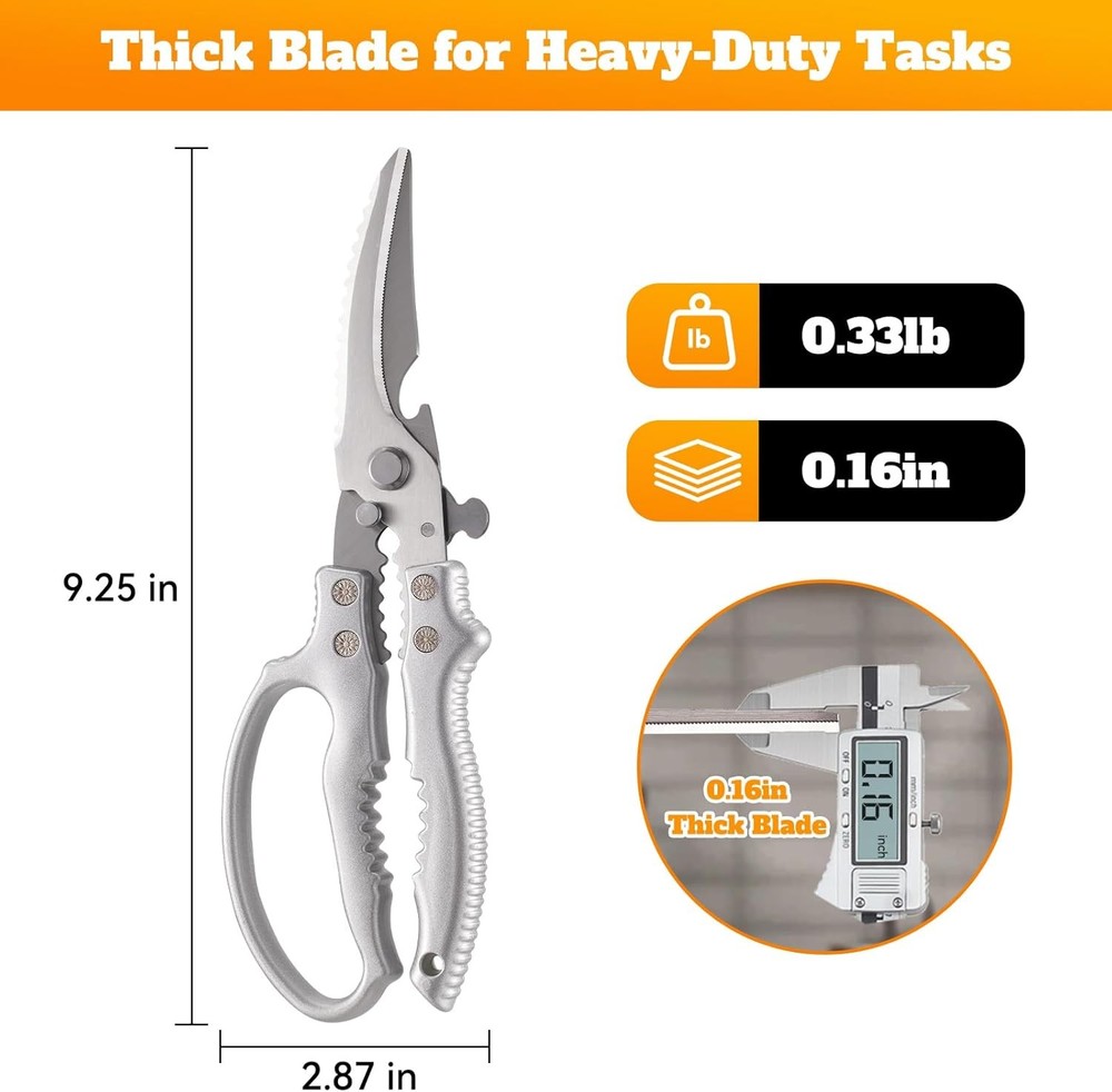 Heavy Duty Kitchen Scissors, Poultry Shears for Meat, Chicken, Bone, Turkey, ...
