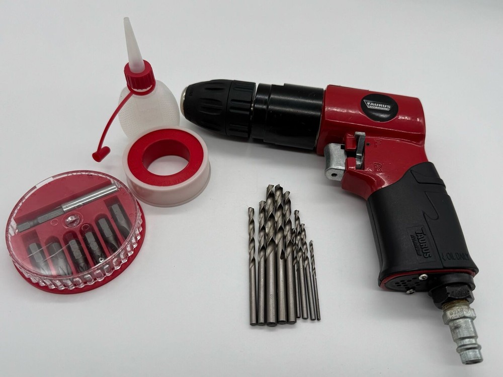 Taurus Titanium Air Drill Kit 41473 with Attachments in Case