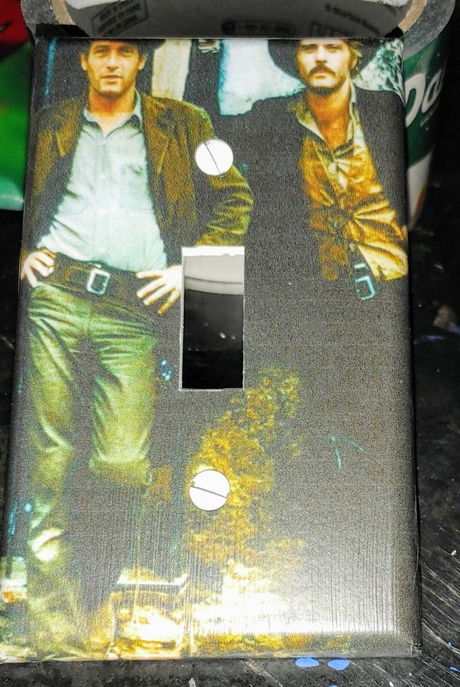 Custom Handmade Butch Cassidy & Sundance Kid Single Toggle Light Switch Cover
