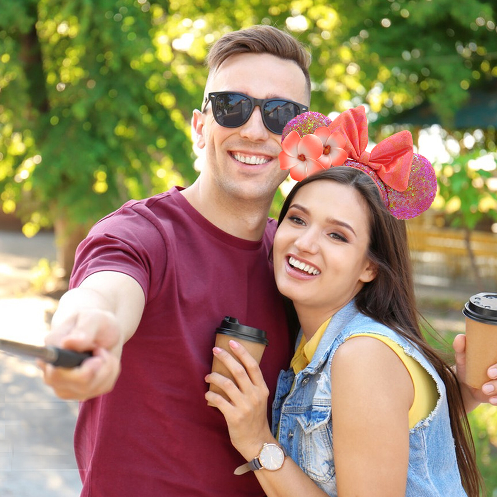 Orange Plumeria Exclusive Aulani Hawaii Disney-Parks Minnie Ears Bow Headband