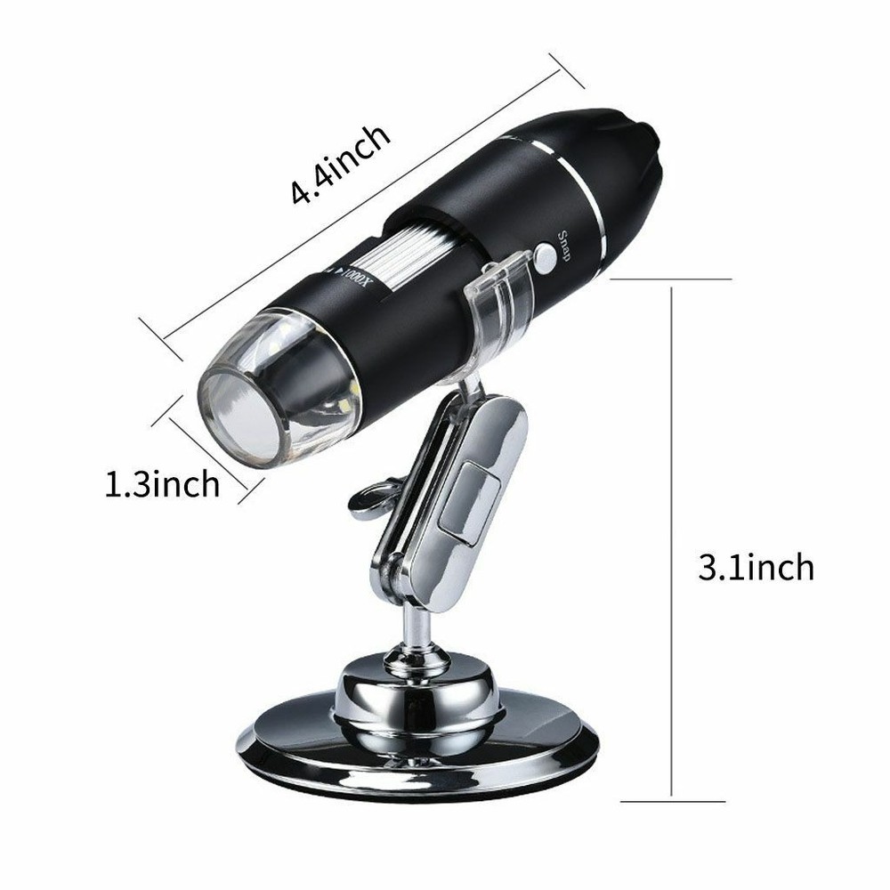 US Professional Digital Microscope 8 LED USB 1000X Magnifier Camera w/ Stand New