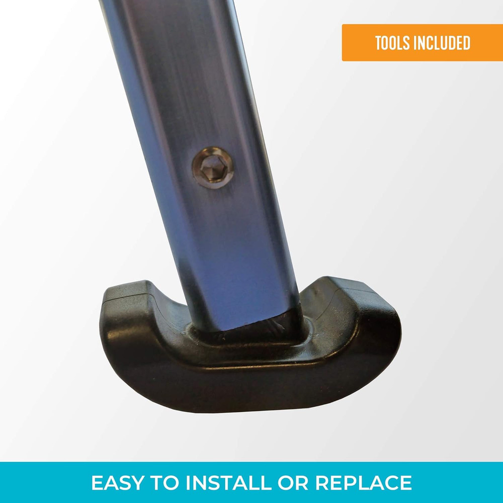 Replacement Ski Glides, Compatible with the EZ Fold-N-Go Walker-Plus, Black