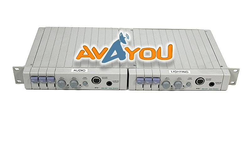 (2) RTS Telex 2CH RM-325 Rack Mount Intercom Programmable User Station