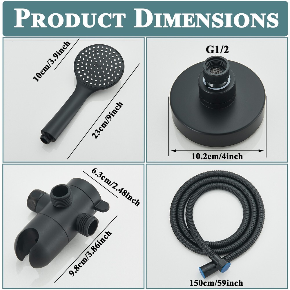 Rain Shower Head with Handheld Spray High Pressure Rainfall Showerhead Combo