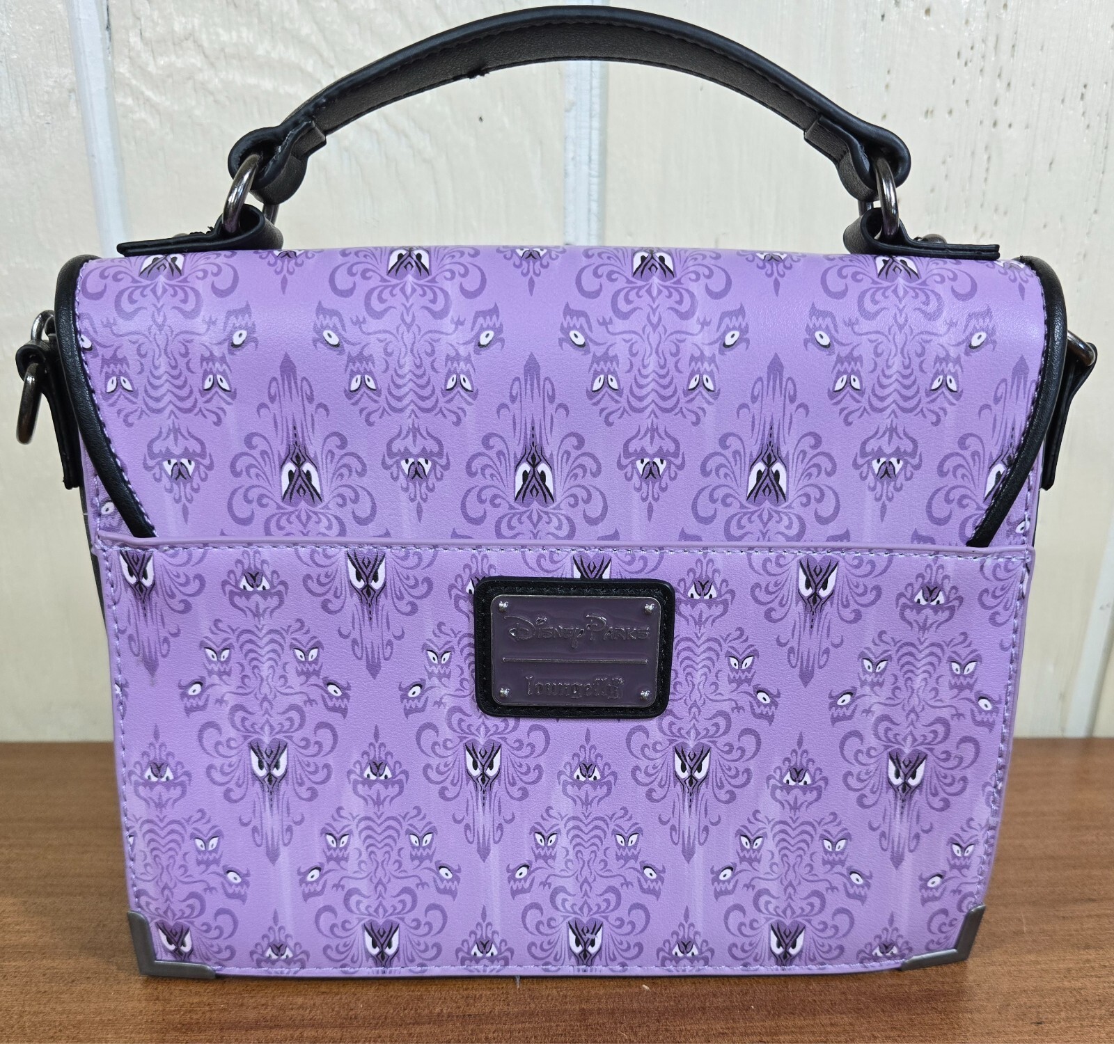 Disney Loungefly Parks The Haunted Mansion Wallpaper Eyes Crossbody Bag Purse