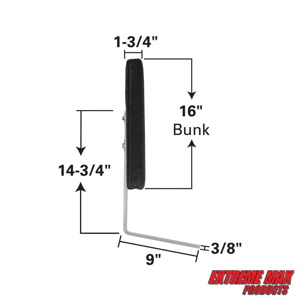 Extreme Max 3005.3828 Carpeted Vertical Bunk Guide-On System
