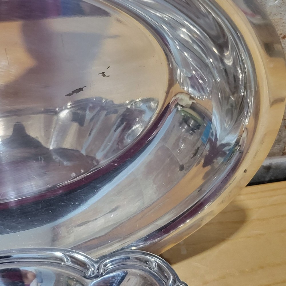 Metal Silver Plate Serving Dish Candy Nut Bowl