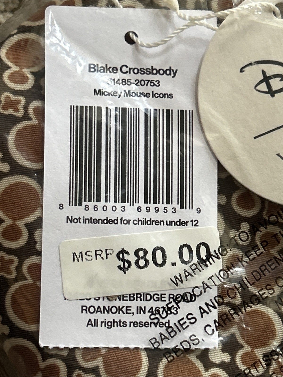 NEW in Package - VERA BRADLEY - Disney Blake Crossbody - Mickey Mouse