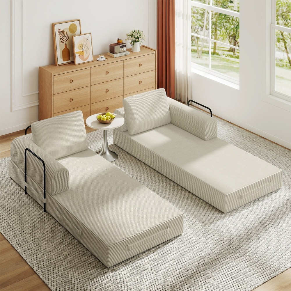 Modern Compression Sofa Folding Sleeper Sofa Bed Floor Couch with Sturdy Frame