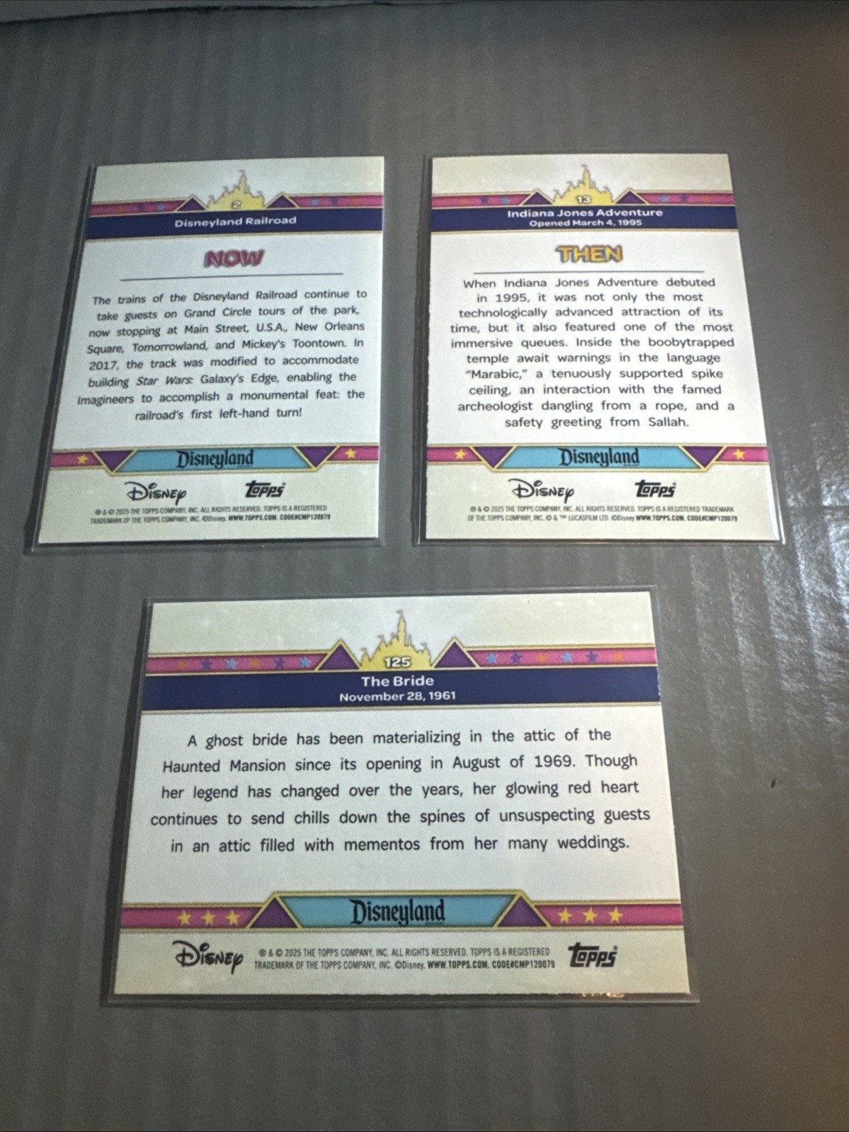 2025 Topps Disneyland 70th Anniversary -insert- Rainbow Foil 3 Card Lot