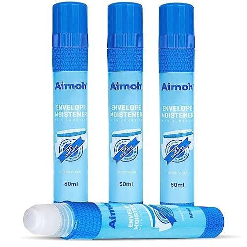 Aimoh Envelope Moistener with Adhesive, 4 Count,