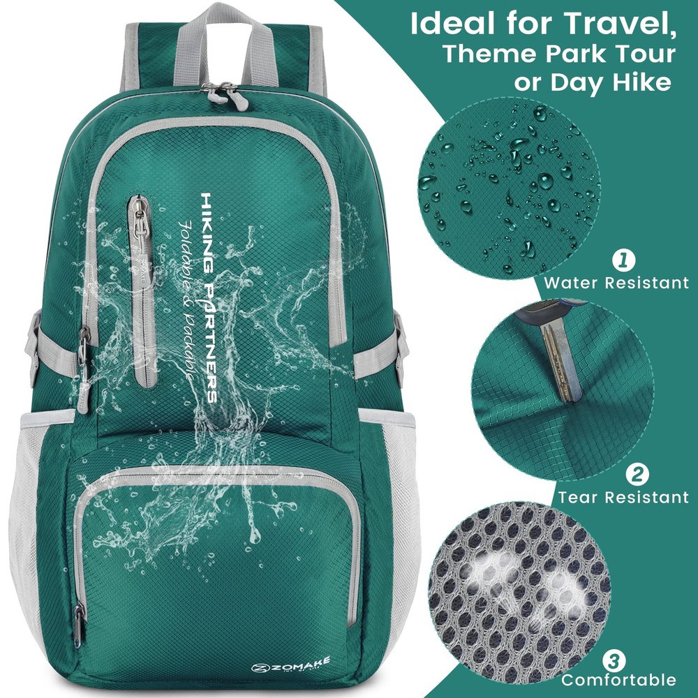 Lightweight 35L Packable Backpack, Water Resistant Foldable Hiking Daypack