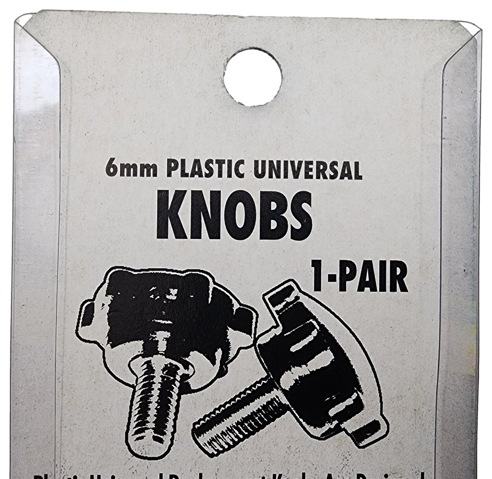 10 Lot Barjan 300-466 OEM CB Radio Bracket 6mm Plastic Knobs - PAIR