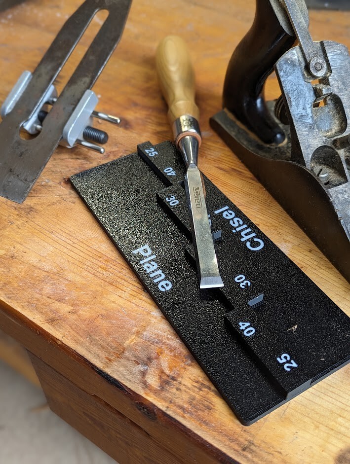 Plane & Chisel Sharpening Guide Jig (for common "Eclipse Style" Honing Guide)