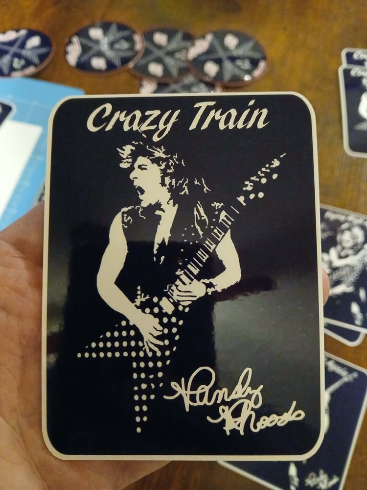 RANDY RHOADES CRAZY TRAIN VINYL STICKER