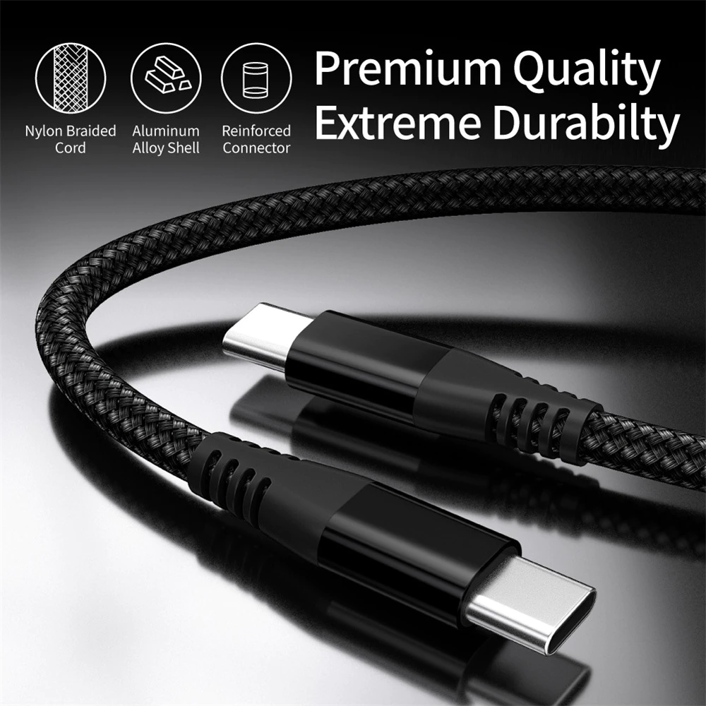 USB-C to USB-C Cable Male Type-C Cable Cord Fast Charger Charging Data Sync
