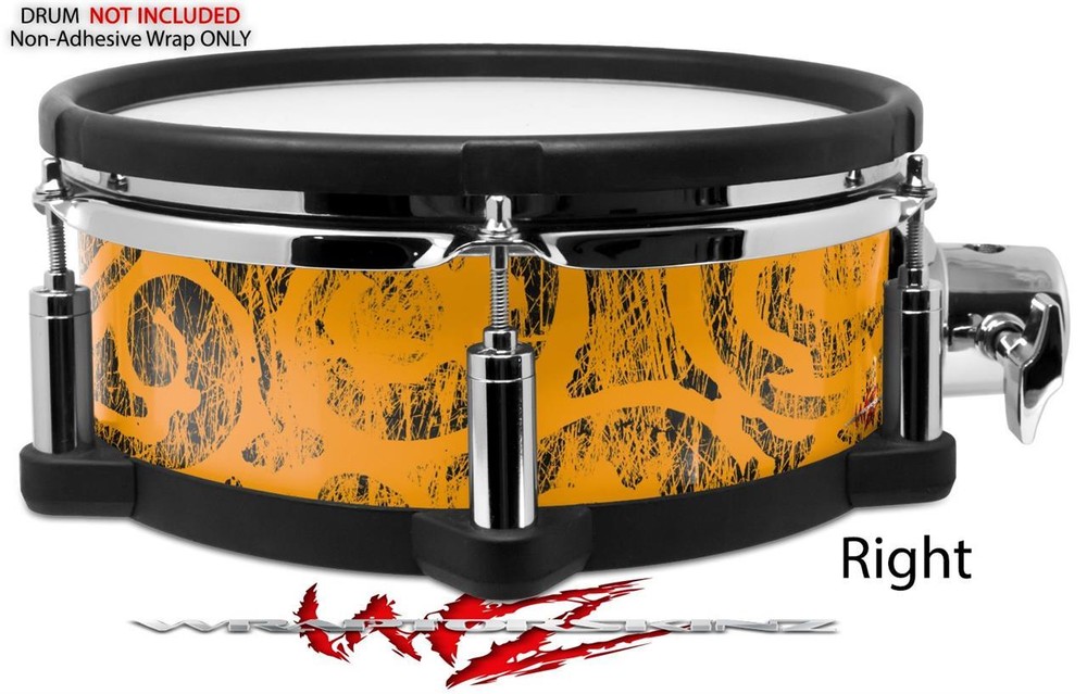 Skin Drum Shell Wrap for Roland PD108 Folder Doodles Orange