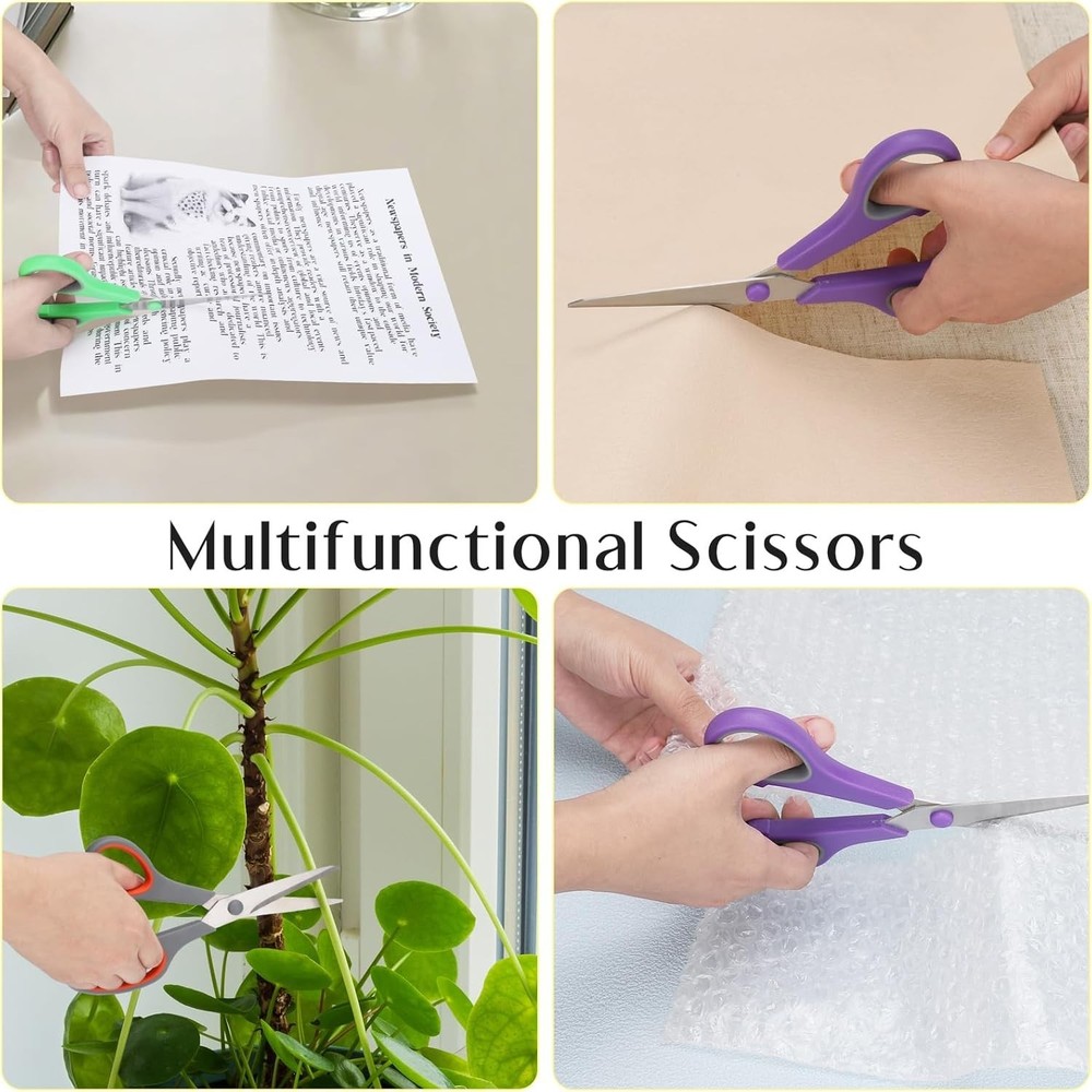 3 Pack Scissors Set, 8.3" Heavy Duty Scissors with 25 mm Thickness Sharp Blad...