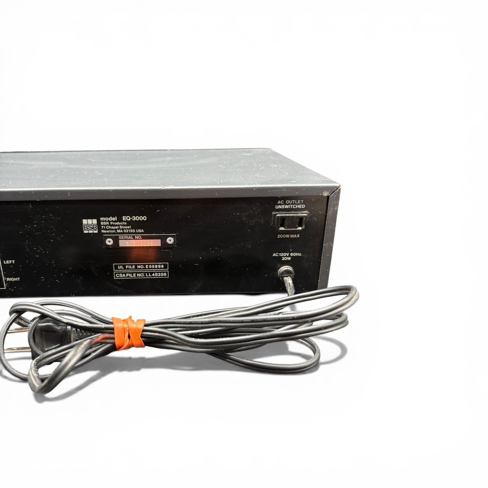 BSR EQ-3000 Stereo Frequency Graphic Equalizer Spectrum Analyzer - Black