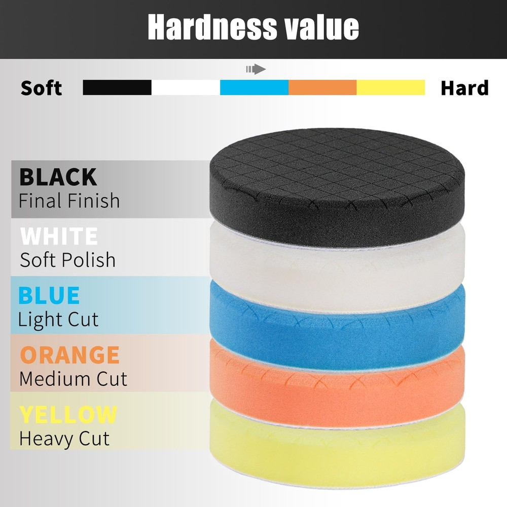 6 Inch Buffing Polishing Pads 5Pcs for 6 Inch Backing Plate, Compound Buffing...