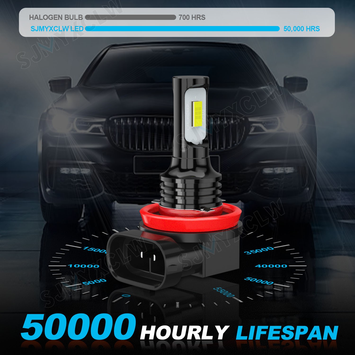 H11 H9 LED Headlight Super Bright Bulbs Kit 8000K White 330000LM High/Low Beam