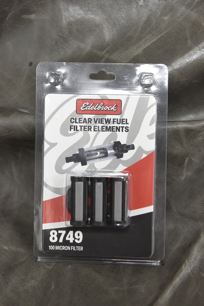 Edelbrock Clear View Fuel Filter Elements 8749 100 Micron Filter
