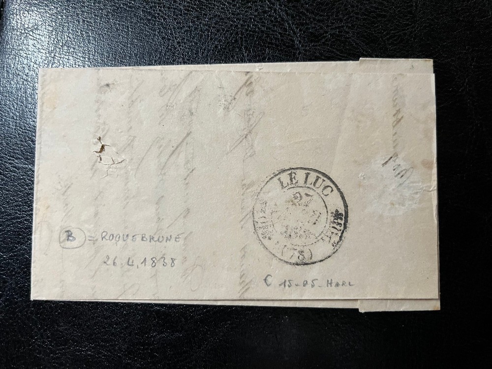 Roquebrune lettre 1838