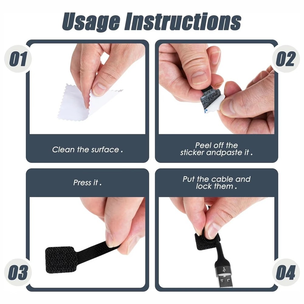 Reusable Cable Tie Fixed Cable Organizer Rope Support Self-Adhesive8123