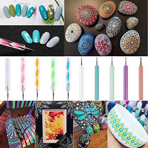 10Pcs Art Dotting Tools for Nail Art, Ball Tip Clay Tools Sculpting Pattern T...