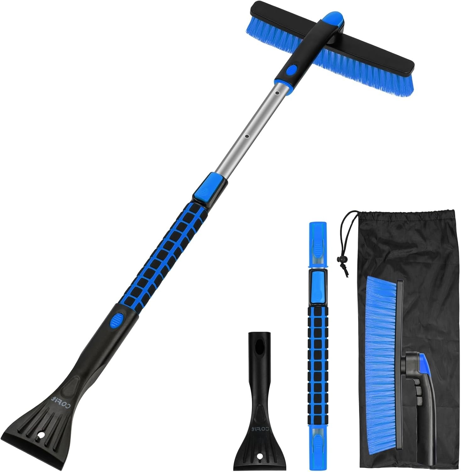Durable 36" Long Handle Ice Scraper with Foam Grip – Scratch-Free Snow Removal