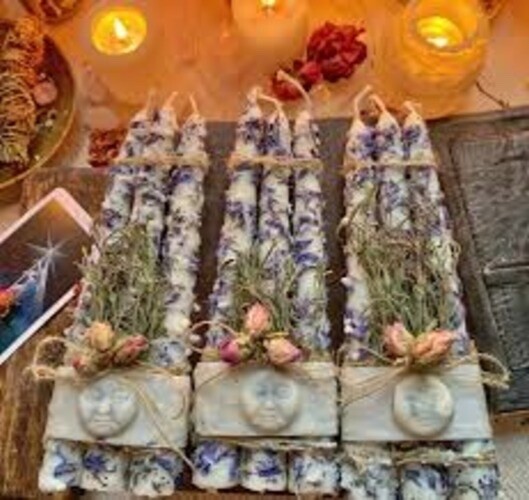 various annointed candles for whatever intention younare setting