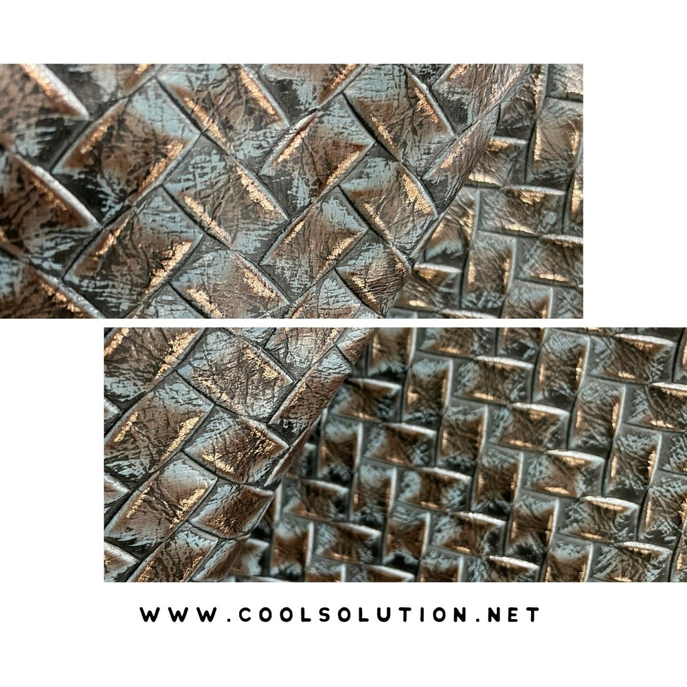 Embossed Leather Trenzado Denim, Leather Sheets for Crafters, Wallets