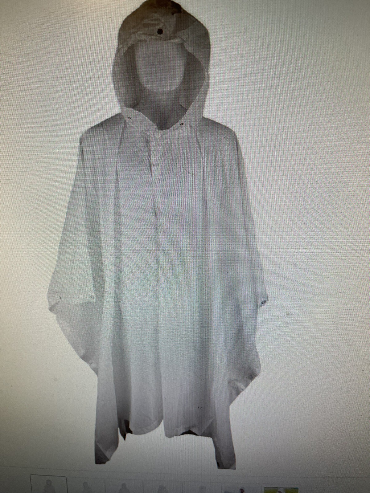 New White Swiss Army Latex Snow Camouflage Rain Poncho, Impermeable Waterproof!