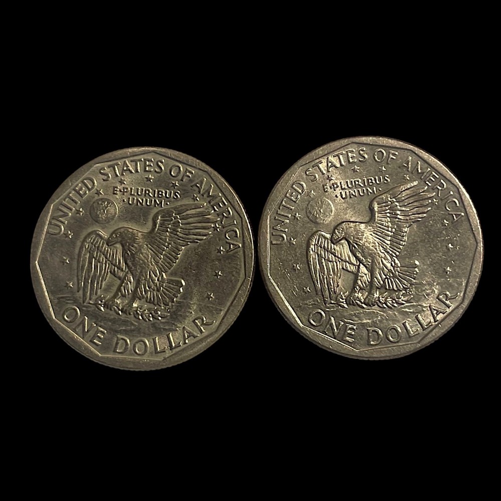2 Susan B Anthony US Dollar Coins 1979 Circulated