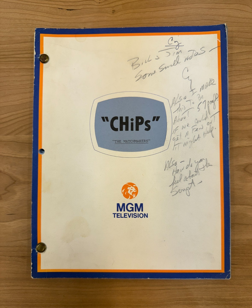 CHiPS Original Production used TV Script WITH NOTES "The Matchmakers" MGM