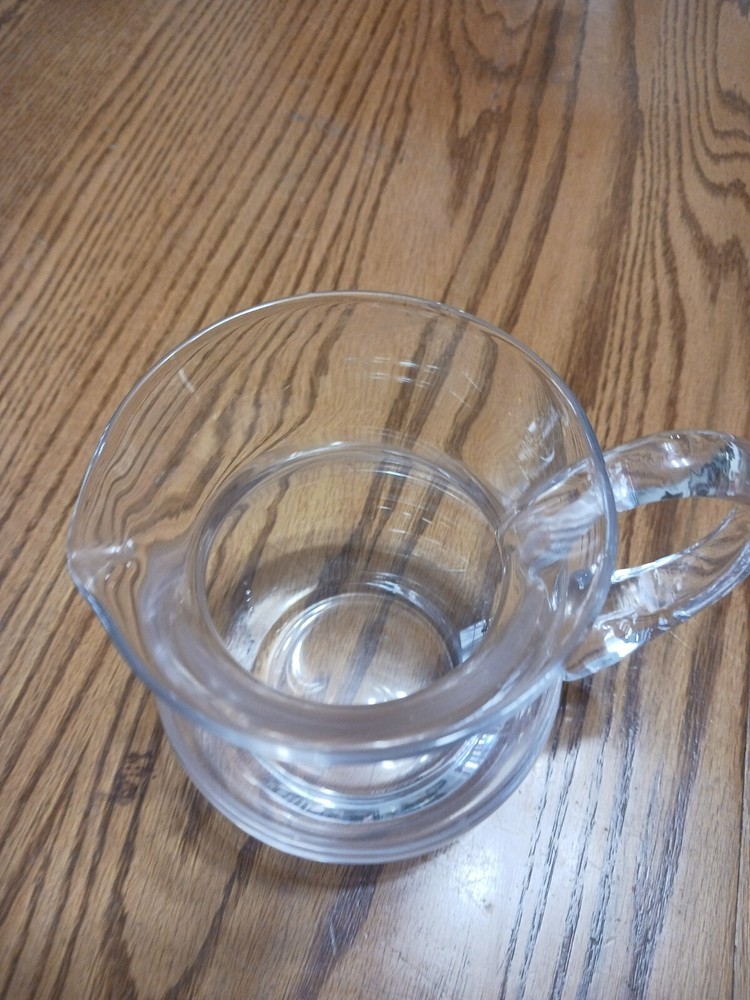 Small Clear Water Pitcher 6" high